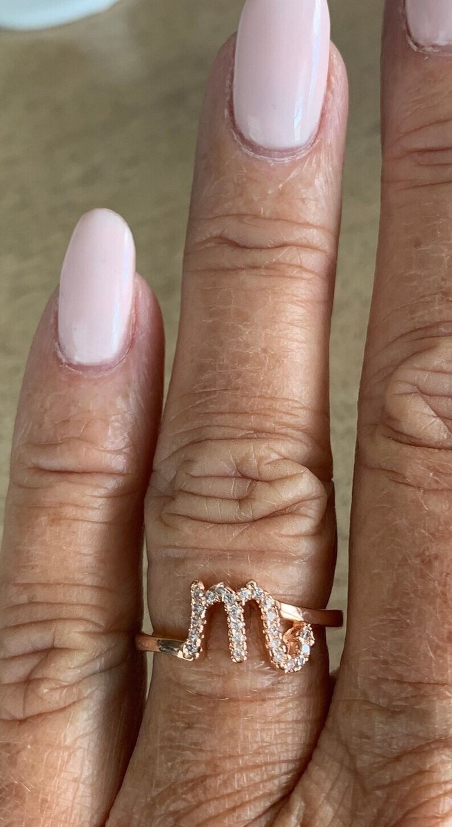 Real 10K Rose Gold With Lab-Created CVD Diamond Cursive Letter