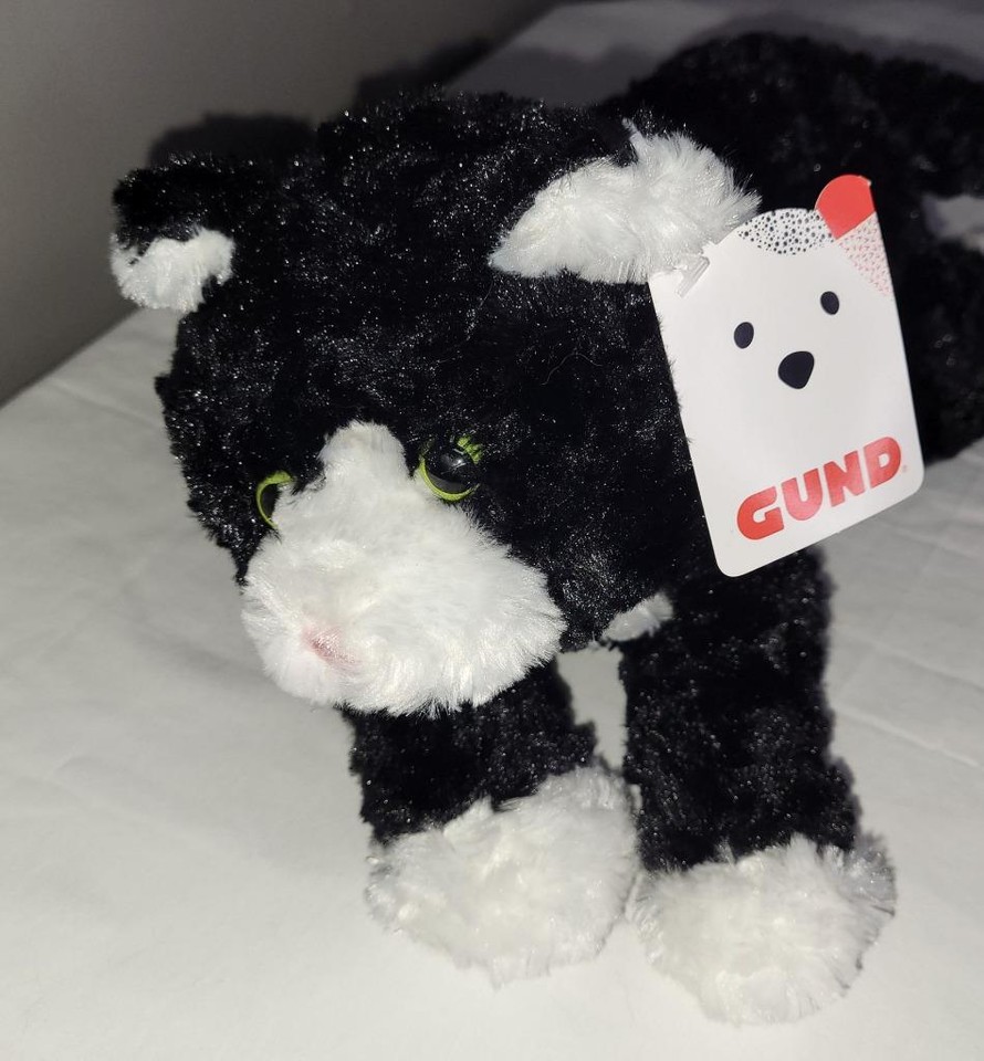 GUND Black & White Tuxedo Lying Down Cat SEBASTION 6050651 Hang Tag