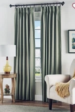 JCP HOME SUPREME  50" X 95"  PINCH PLEAT DRAPES PANEL  SAGE GREEN NEW