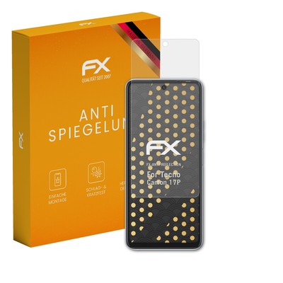 atFoliX 3x Displayfolie für Tecno Camon 17P Schutzfolie matt&stoßfest Folie