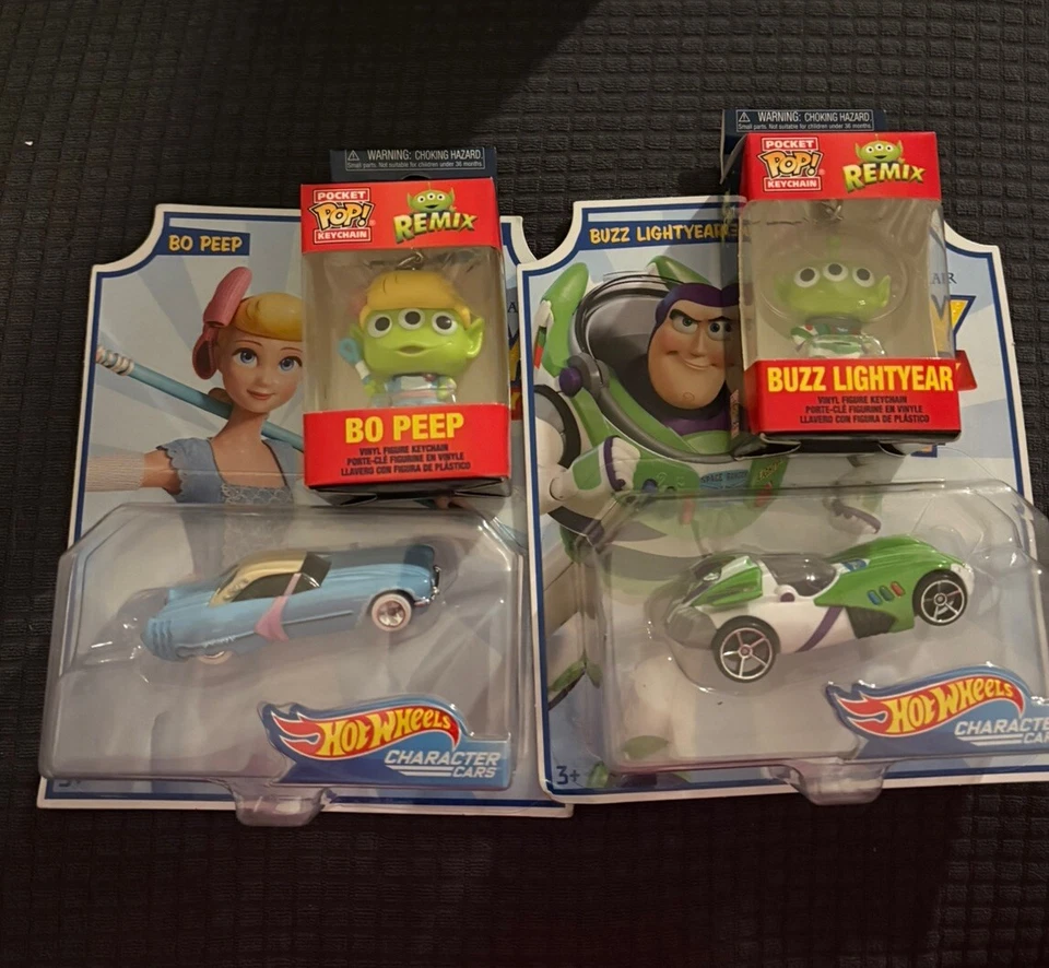 Funko & Hot Wheels ,buzz lightyear & BoPeep 2 Funko Key Chains And 2 Hot Wheels - Image 2 of 4