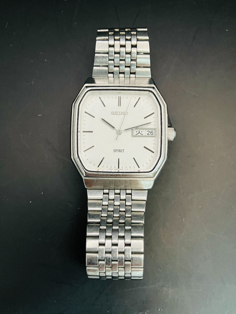 SEIKO WATCH SPIRIT 7N93-5000 QUARTZ STAINLESS STEEL DAY DATE
