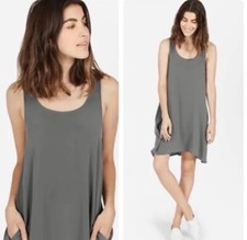 Everlane Womens Size Small Gray 100% Silk Sleeveless Tank Dress