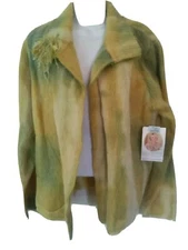 linda lundstrom Vtg 2004 Mohair ? tie dyed Cashemere Jacket Still Tagged $315