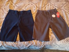 Wonder Nation Boys Shorts Blue and Grey School Uniform Size 10 Lot of 2