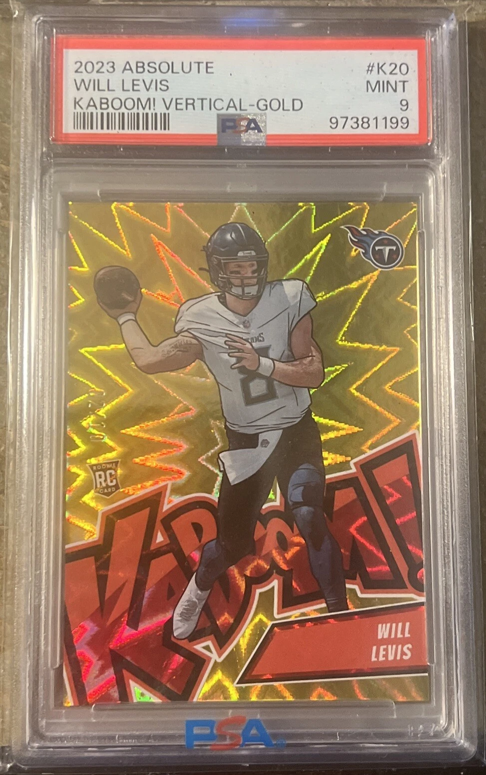 Will Levis Panini Absolute Kaboom! Vertical #K20 Gold