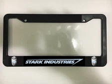 Stark Industries Iron Man Tony Stark Super Hero Black License Plate Frame NEW