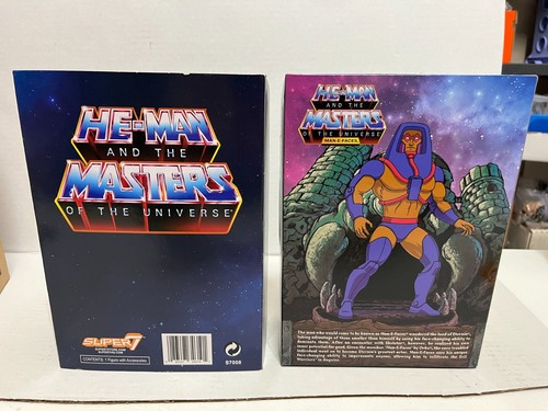 Masters of the Universe Classics Filmation Super 7 Man E Faces BOX +WEAPONS - Picture 6 of 12