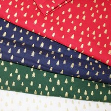Empee 140cm (55") wide Metallic Christmas Trees Cotton Fabric 0.5m
