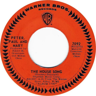 Peter, Paul & Mary - Too Much Of Nothing (7'', Single) (Very Good (VG))