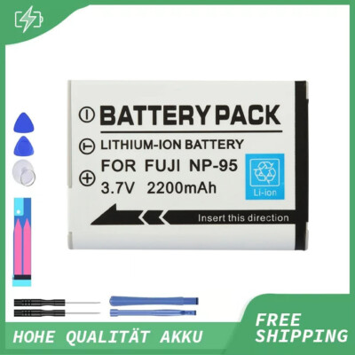 Akku NP-95 NP95 für Fuji Fujifilm Finepix REAL 3D W1, X100, X100s, X-S1 2200mah