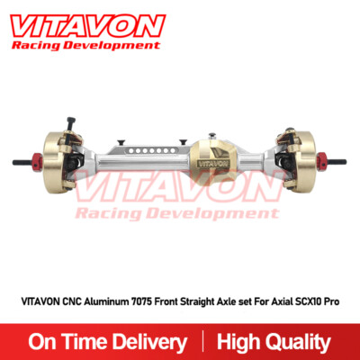 VITAVON CNC Alu 7075 & Brass Front Straight Axle set For Axial SCX10 Pro 1/10
