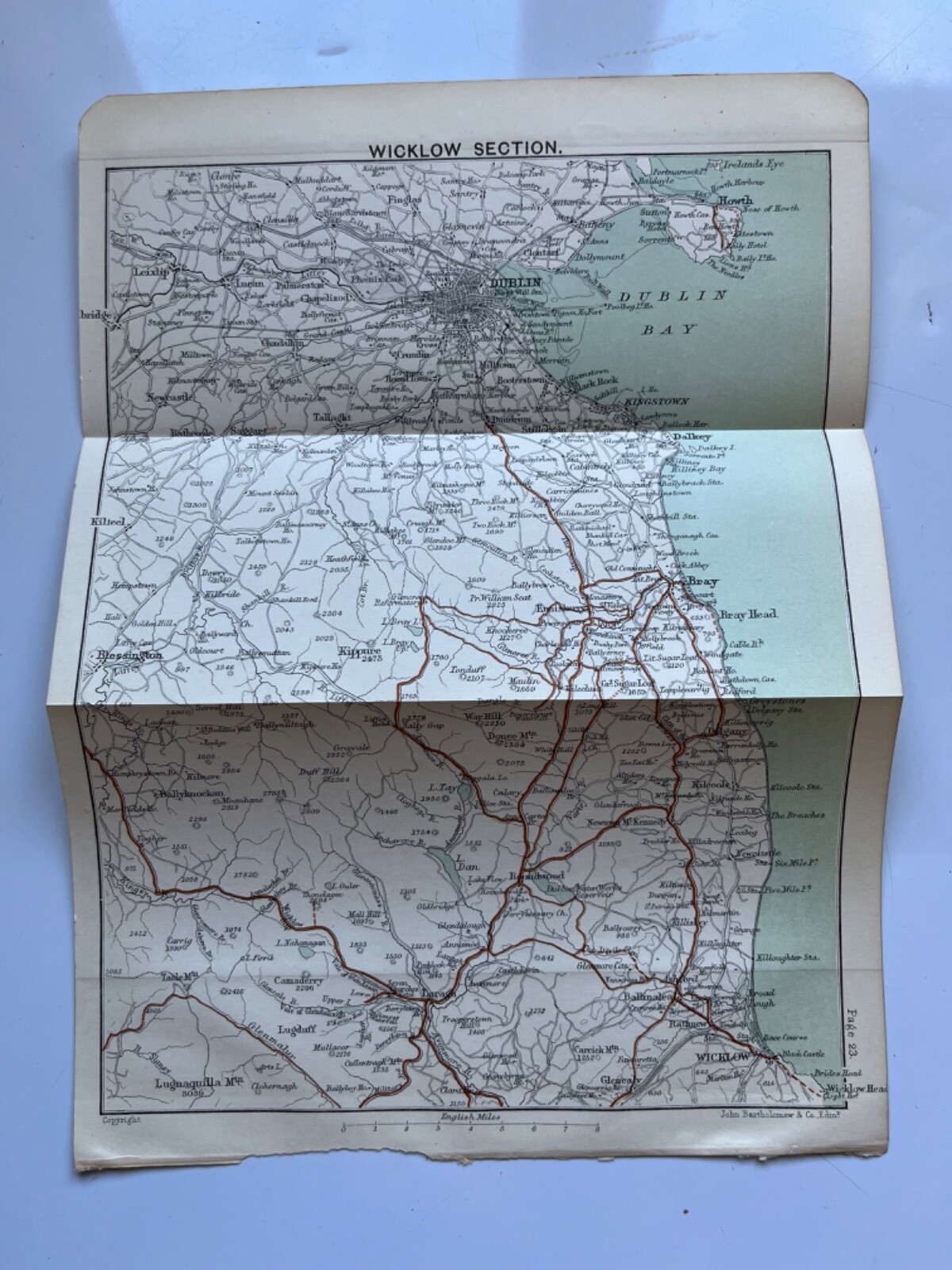 1890 antique map of Dublin to Wicklow Ireland Falak Tayyeb Platinum
