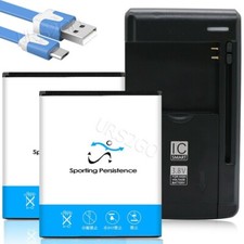 2x 3770mAh Battery USB/AC Charger USB Cable for Motorola Moto E5 Play Verizon US