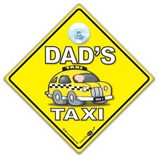 Dad's Taxi Car Sign, Dads Taxi Suction Cup Car Sign, Taxi Sign For Daddy, TAXIS