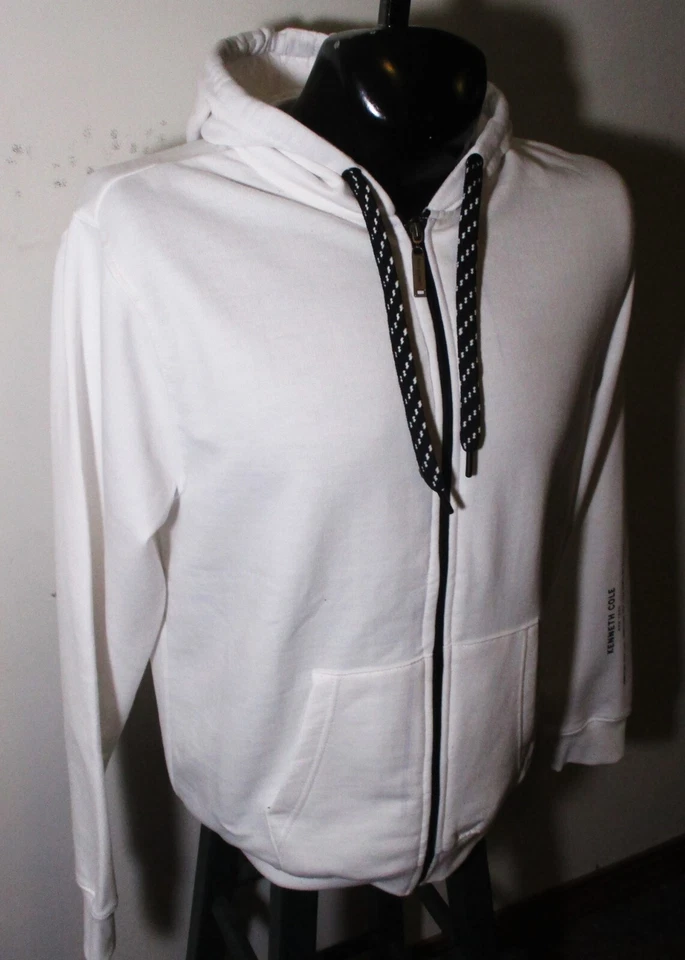 Chaqueta con Capucha Kenneth Colr Blanca Cremallera Completa Cordón Talla M Nueva con Etiquetas $79.00 Foto 3 de 4