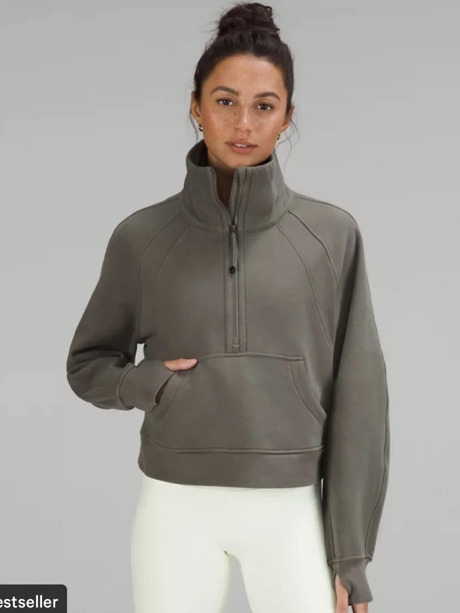 NEW LULULEMON Scuba Oversized Funnel Neck Half-Zip M/L GREY SAGE RARE!! |  eBay