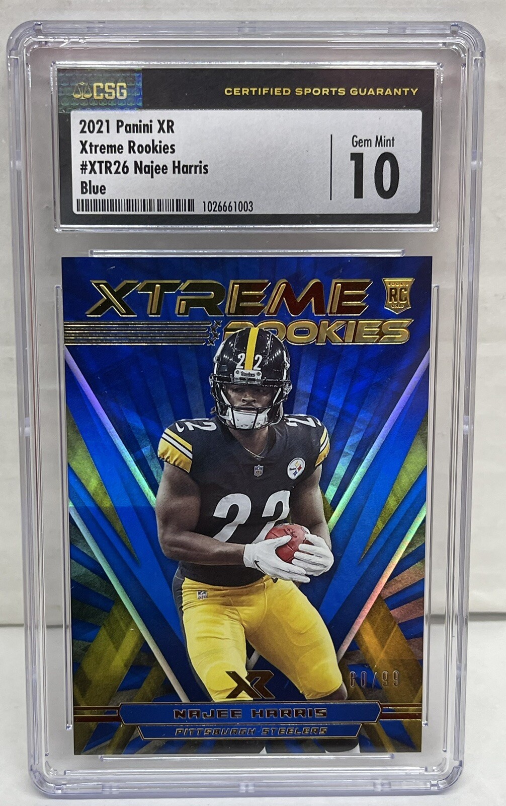 Najee Harris Panini XR Xtreme Rookies #XTR26 Blue