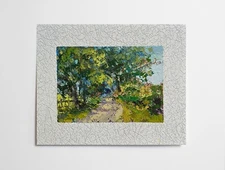 Oil painting Way Ukrainian painter Fiberboard original landscape decor art