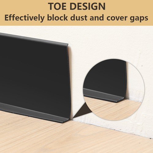 Vinyl Wall Base Baseboard Molding Trim 4"x 20FT Flexible Self Adhesive Black - Picture 4 of 7