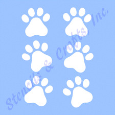 PAW PRINTS MINI STENCIL ANIMAL PAWS TEMPLATE CRAFT ART PATTERN PAINT NEW 4" X 5"