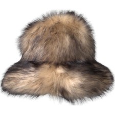 DOLCE & GABBANA Hat Brown Faux Fur Modacrylic Fedora Capello s. 59 / L 2000usd