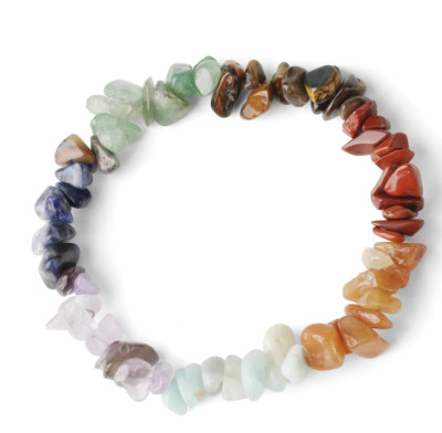 7 Chakra Armband Natur Edelstein Chip Heilkristalle Yoga Reiki Beruhigung Geschenk