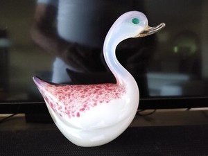 Vintage Murano art Glass Duck 5 1/2" Fratelli Toso? Mid Century