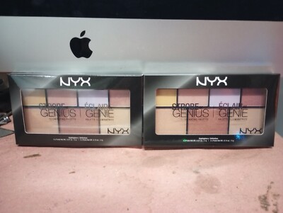 2 NYX Strobe Of Genius Illuminating Highlighters Palette STGP01 (Free Shipping)