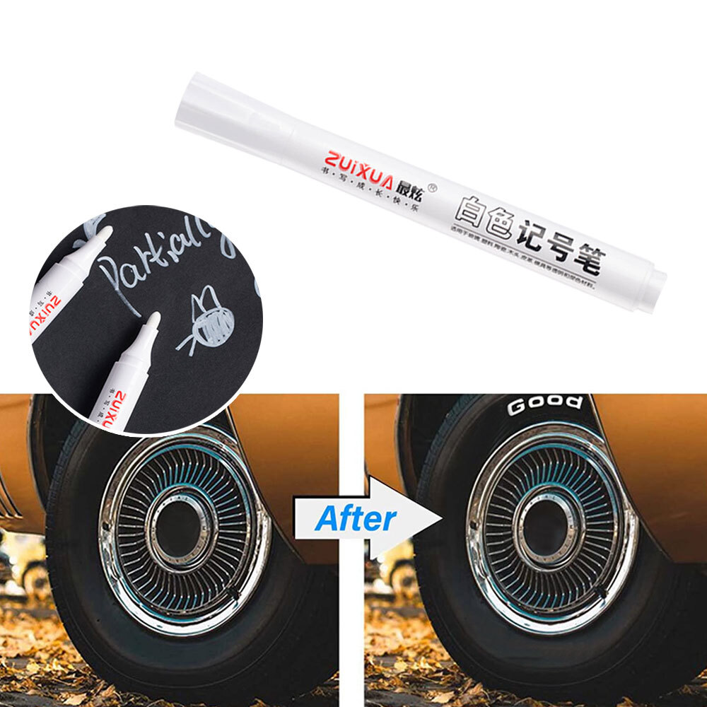 White Paint Marker Pen Waterproof Permanent Pens For Vehicle Car Tyre