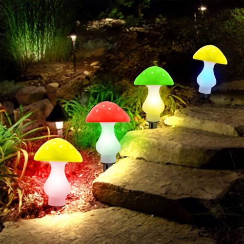 Outdoor Solar Mushroom Lights LED Solar Garden Decor Stake Light Patio Yard Lawn - Picture 4 of 14
