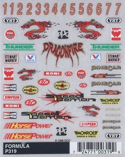 PIN319 Pinecar Dry Transfer Decals Formula