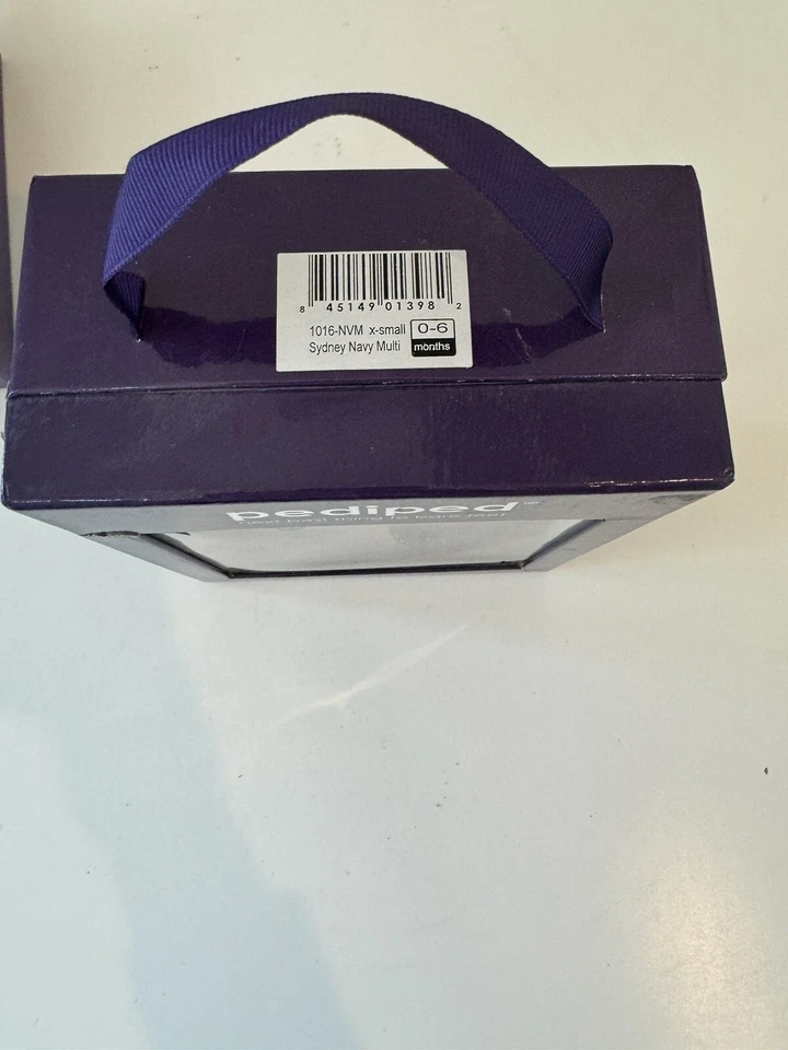 NUEVO Pediped XS 0-6 Meses Sydney Azul Marino Multicolor Bebé Niño Zapatos Suelas Suaves Foto 4 de 4