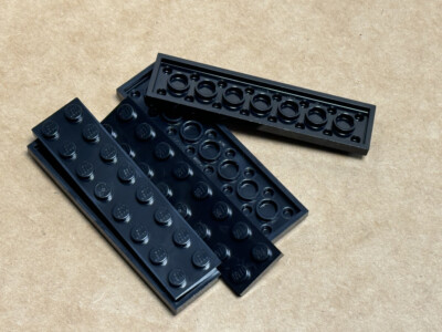LEGO Parts - Black Plate 2 x 8 - No 3034 - QTY 5