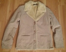 Hurley Women's Beige Suede Leather Jacket W/ 100% Cuir Lining, Size Medium
