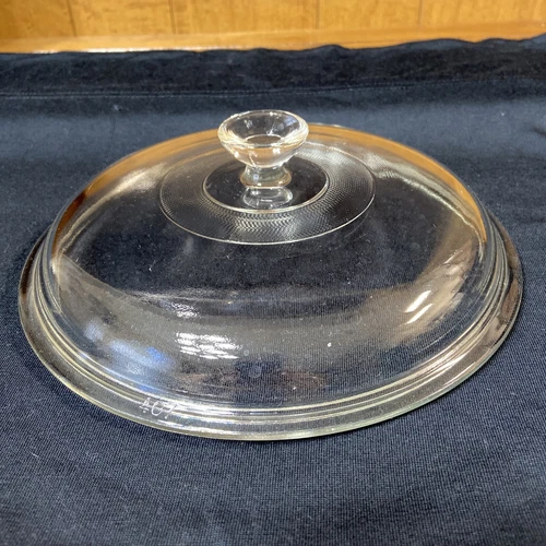 Vintage Pyrex 8 1/4" Clear Glass Round Medium Size  Casserole LID #407