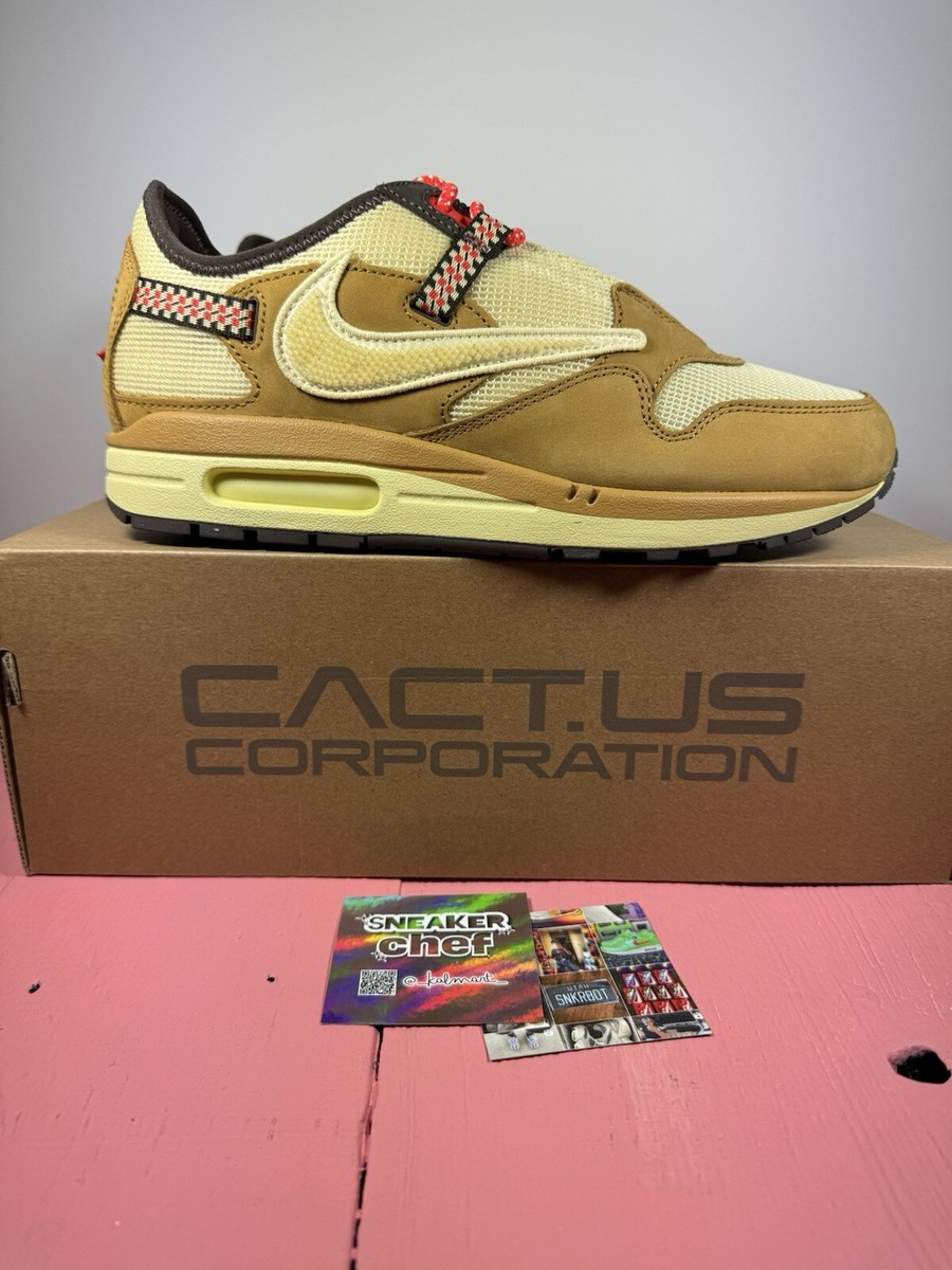 Nike Air Max 1 Travis Scott Size 9 Cactus Jack Wheat Lemon Drop