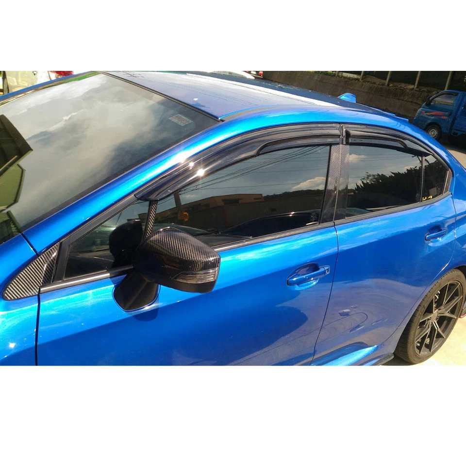 Máscara de pilar de puerta de carbono A B moldura de ventana para Subaru WRX STI 4 puertas sedán 2015-2021 Foto 4 de 4