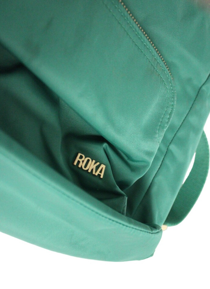Ladies ROKA Green 100 Nylon Zip Up Backpack Z05 eBay
