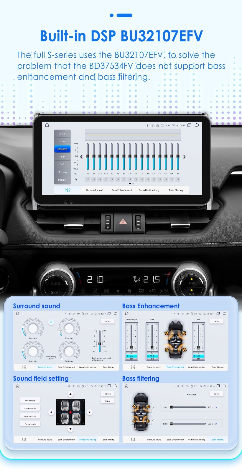 10.33" For Toyota RAV4 2019 Android 8Core Carplay Car Radio GPS Stereo WiFi DSP