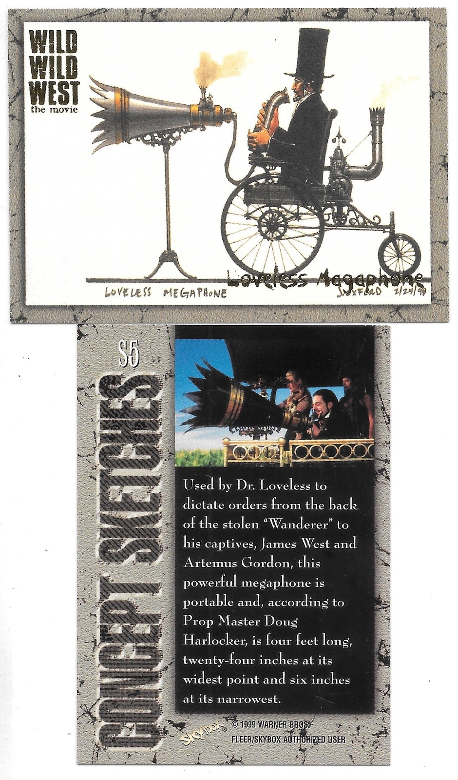 Wild Wild West The Movie Concept Sketches Cards 1999 Fleer NM YOU CHOOSE CARD - Picture 6 of 10