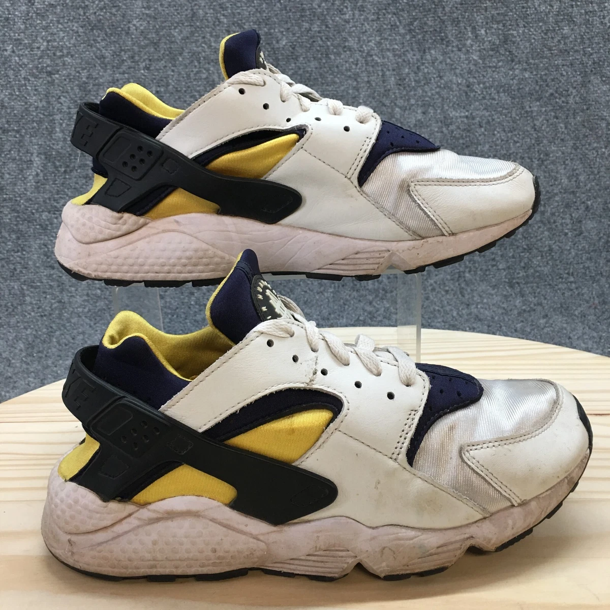 Nike Air Huarache Michigan Colorblock White Navy Yellow Black Sneaker Size Men 7 Nike Air Huarache Michigan | eBay main image 4