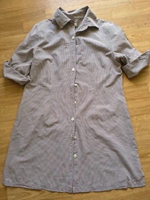 Kleid Tunika  Gr. 44 L XL in braun kariert Vichykaro, durchgeknöpft - Bild 1 von 2