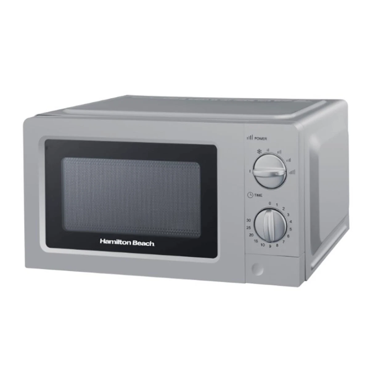Microwave 20L Silver Stainless Steel 700W Solo 6 Power Levels Manual Dials 30min