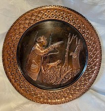 Vintage Copper Embossed Hanging Decorative Wall Plate