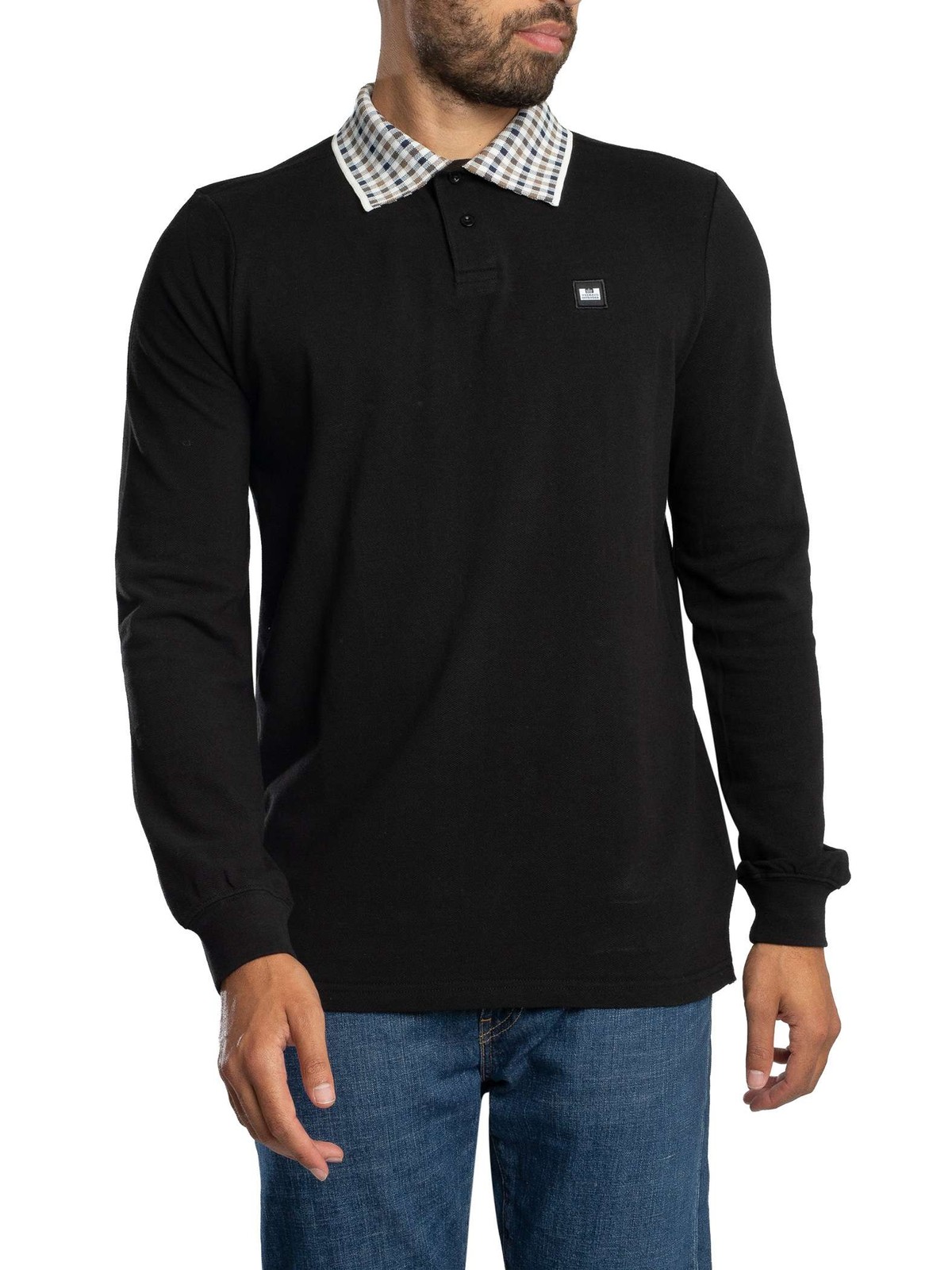 Weekend Offender Men's Lindley Longsleeved Polo Shirt, Black