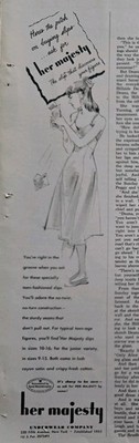 1947 Women's Her Majesty Slip that discovers your figure vintage fashion Art Ad