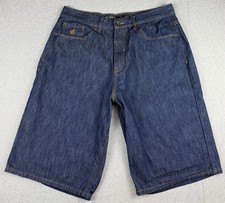 Rocawear Mens Denim Shorts W36 Dark Wash Baggy Hip Hop Y2K Jean Shorts