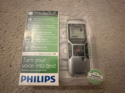 Phillips Voice Tracer Digital Recorder 1700 44 Tage Aufnahmezeit Originalverpackt