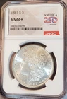 * 1881 S * NGC MS66+ BRIGHT BLAST WHITE SUPER GEM!! PQ MORGAN SILVER DOLLAR #018